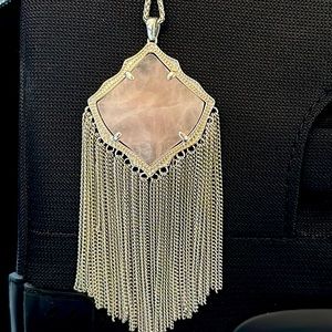Kendra Scott Kingston - Rose Quartz / Silver Adjustable Necklace